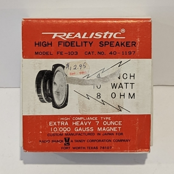 Nos Vintage Radio Shack Realistic high fidelity speaker 4” FE-103 / 40-1… - Picture 1 of 13